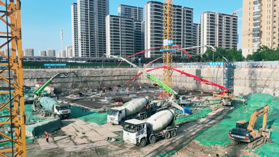 31小時，7000方！特固德商砼圓滿完成中建二局跨國區(qū)域總部集聚區(qū)項目1#樓筏板混凝土供應任務